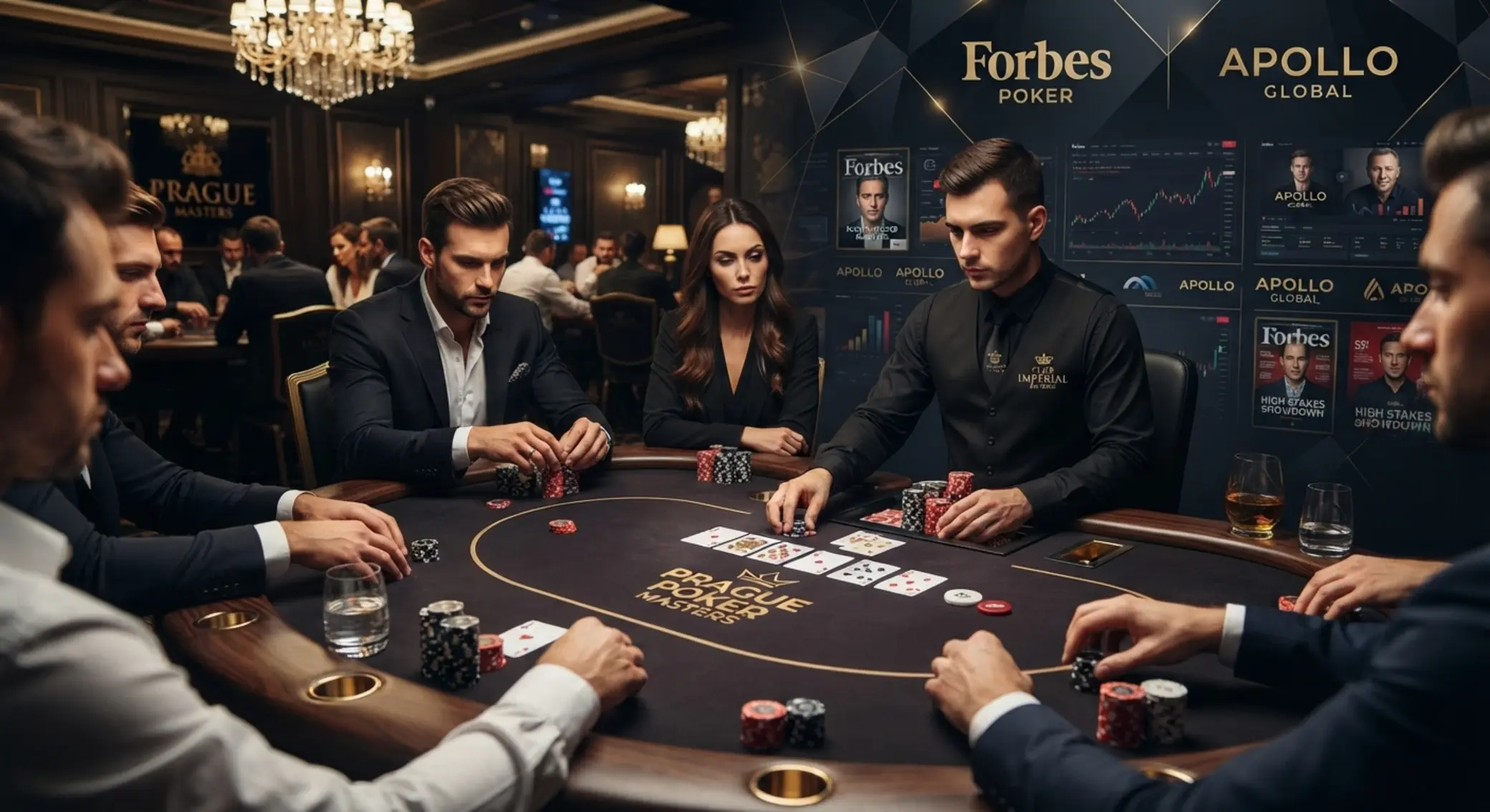 Živý pokerový stůl a vizuální propojení se značkou Forbes Apollo